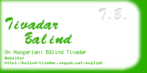 tivadar balind business card