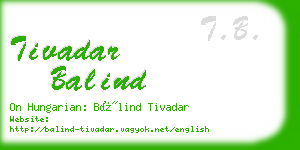 tivadar balind business card